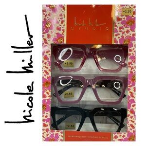 🐘🐘💓 Nicole Miller Premium Quality Reading Glasses +2.50